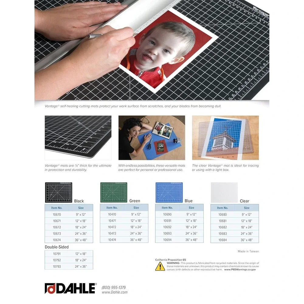 Dahle Vantage 10471 Premium Self-Healing Cutting Mat, 12